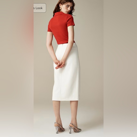 J. Crew pencil midi skirt in four seasons stretch ivory - Picture 5 of 15